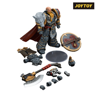 JoyToy Warhammer The Horus Heresy Action Figure - Space Wolves, Legion Praetor with Power Sword & Combat Shield (1/18 Scale) Preorder