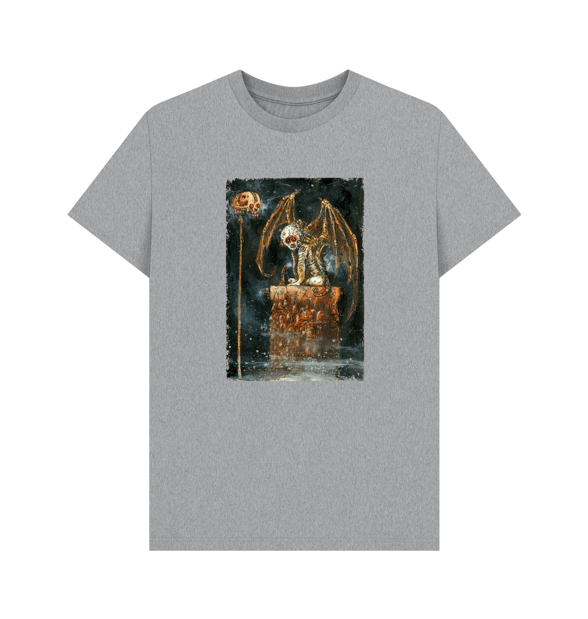 Athletic Grey GRIMDARK - Cherub Gargoyle T Shirt