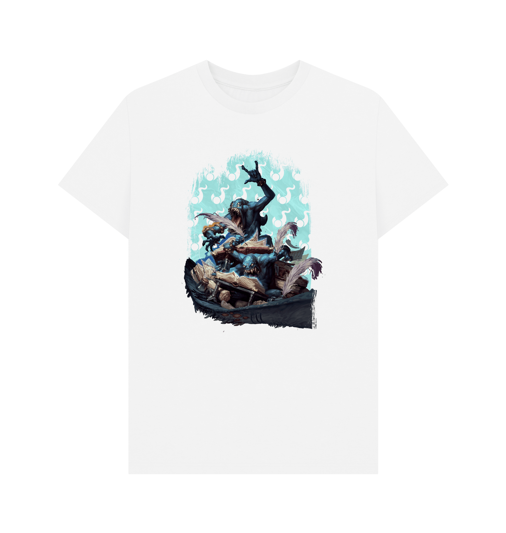 White Blue Scribes of Tzeentch White T Shirt