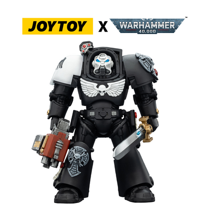 JoyToy Warhammer 40,000 Action Figure - Raven Guard, Terminator 1 with Power Sword and Storm Bolter (1/18 Scale) Preorder