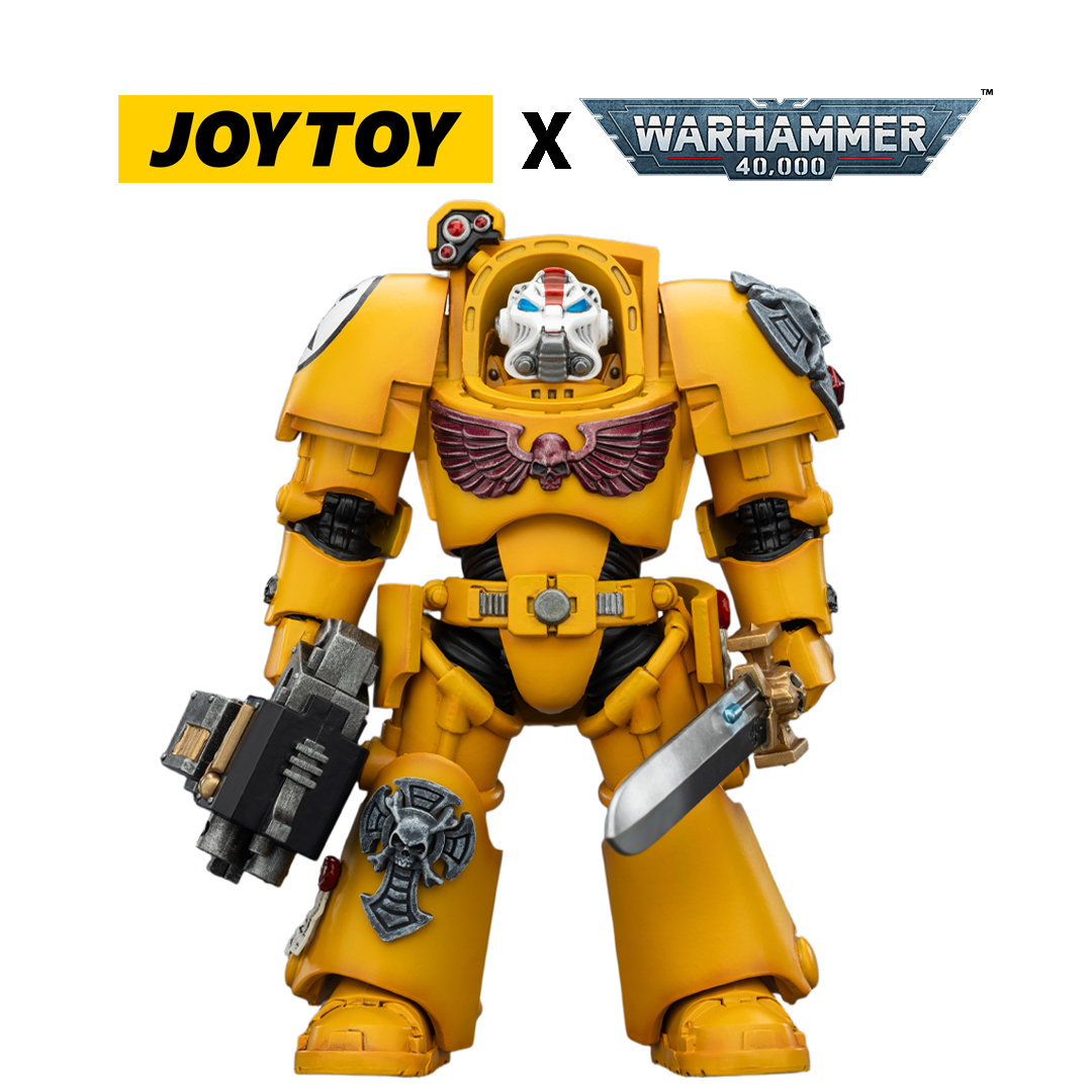 JoyToy Warhammer 40,000 Action Figure - Imperial Fists, Terminator 1 with Power Sword and Storm Bolter (1/18 Scale) Preorder