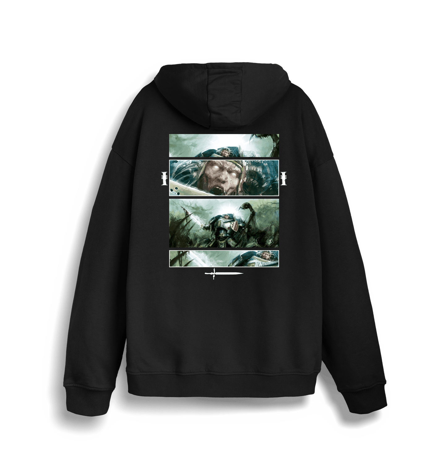 Black Printed Sweater Back