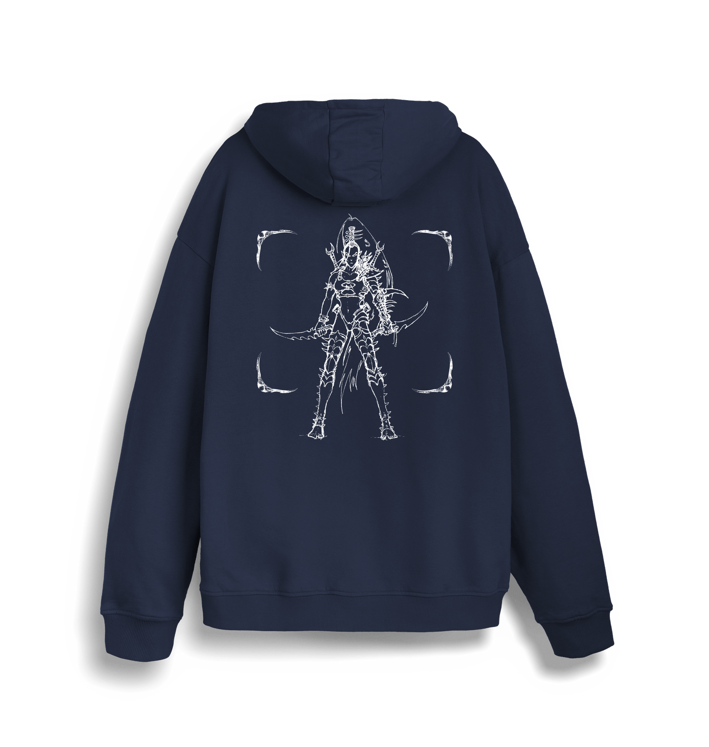 French Navy Printed Sweater Back