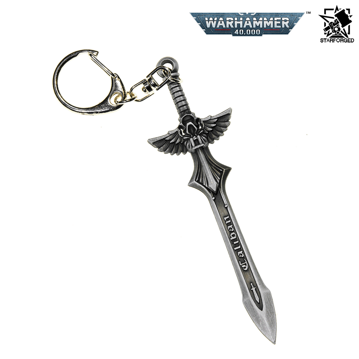 Starforged Warhammer 40,000 Dark Angels Sword of Caliban Keychain
