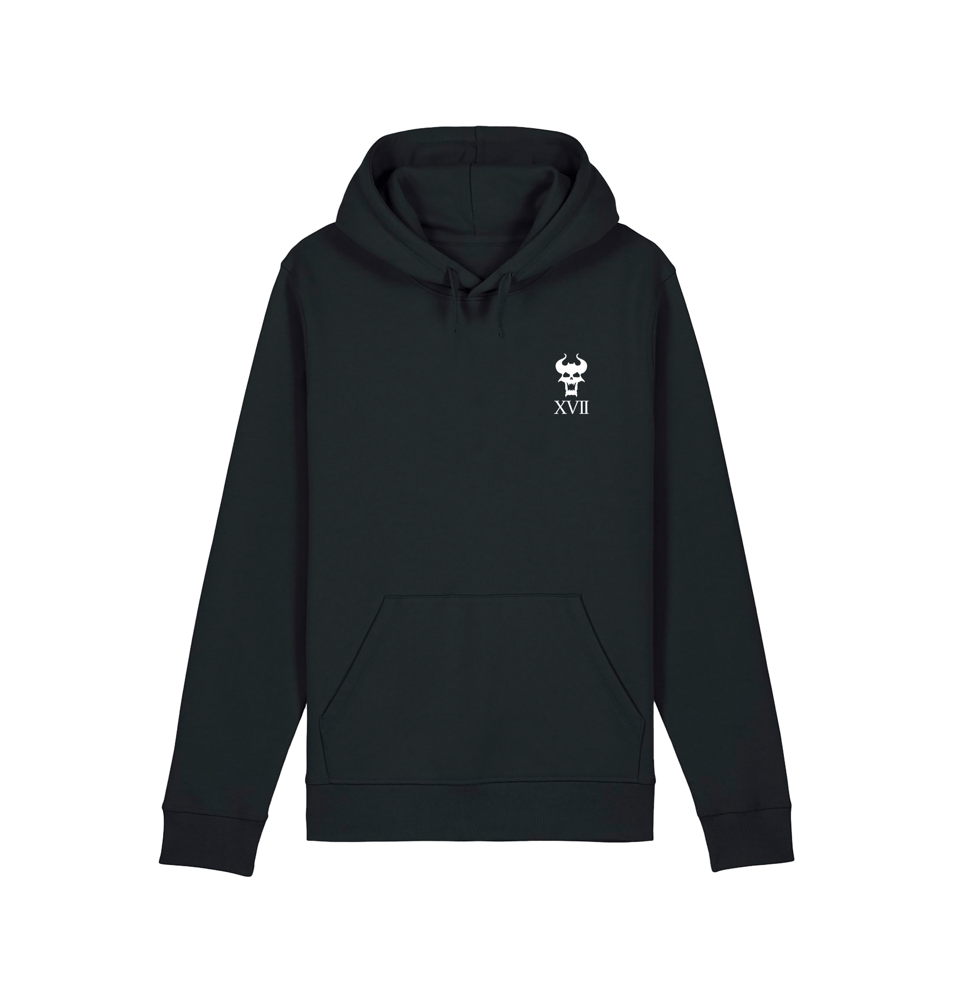 Black Printed Hoody Front
