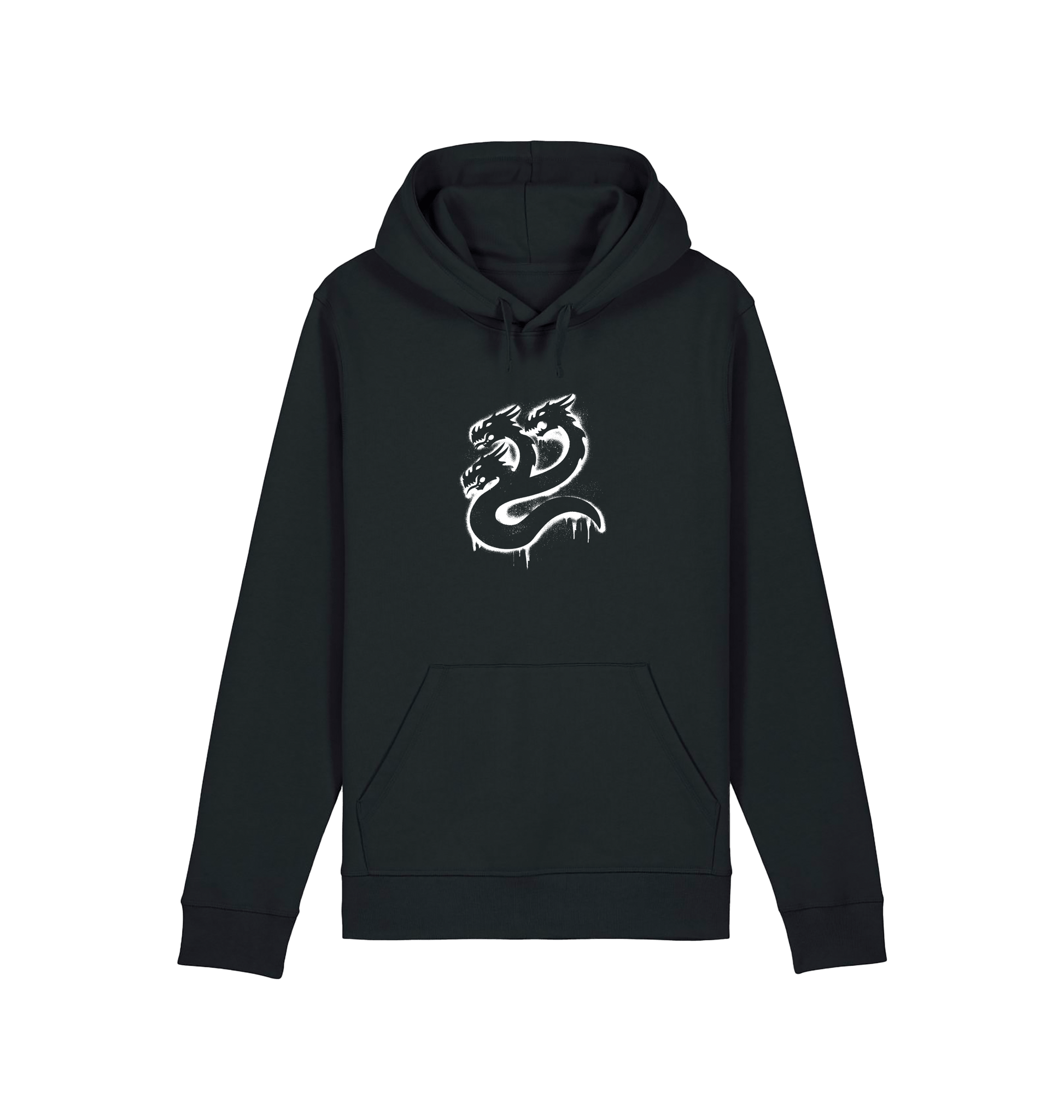Black Printed Hoody Front