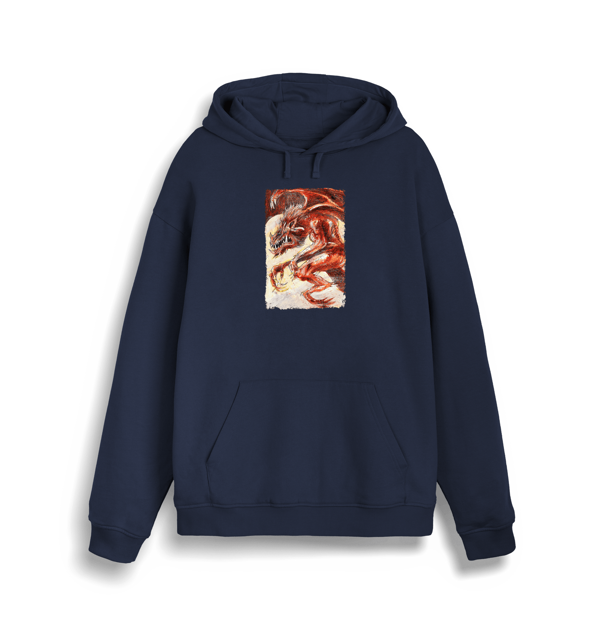 French Navy Printed Sweater Front