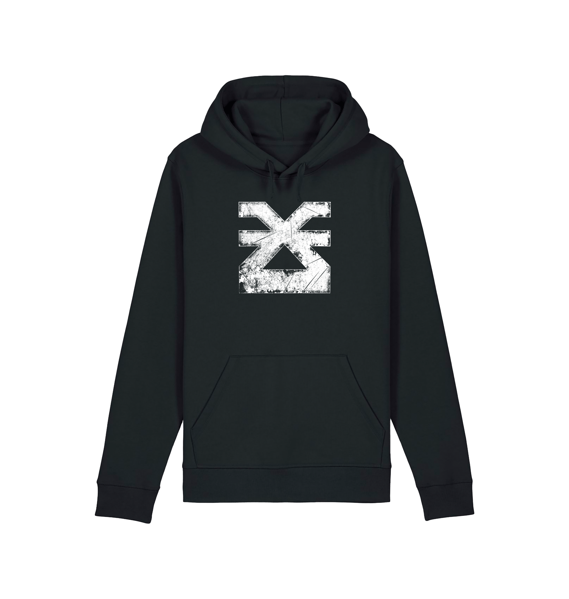 Black Printed Hoody Front