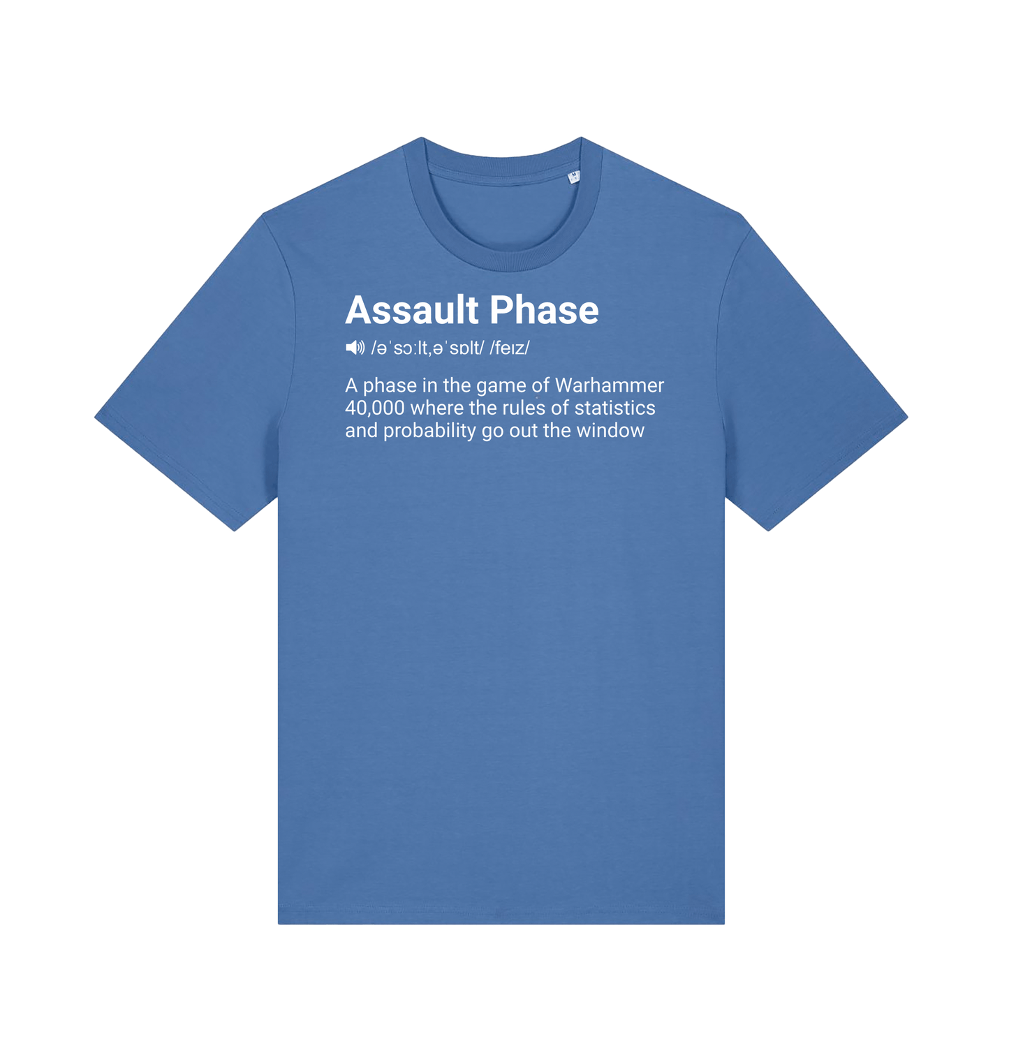 Bright Blue Printed T-shirt Front