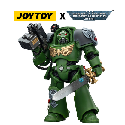 JoyToy Warhammer 40,000 Action Figure - Salamanders, Terminator 1 with Power Sword and Storm Bolter (1/18 Scale) Preorder