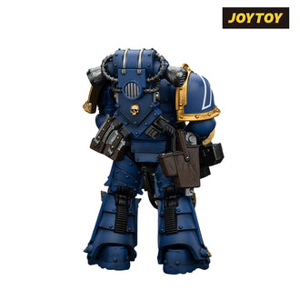 JoyToy Warhammer The Horus Heresy Action Figure - Ultramarines, Legion MkIII Tactical Support Squad, Legionary with Heavy Bolter (1/18 Scale)