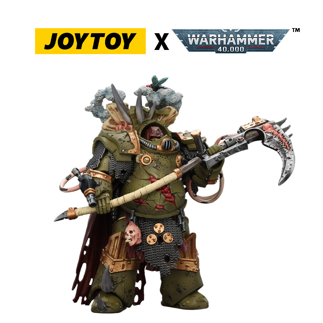 JoyToy Warhammer 40,000 Action Figure - Death Guard, Deathshroud Terminator 1, with Manreaper and Plaguespurter Gauntlet  (1/18 Scale) Preorder