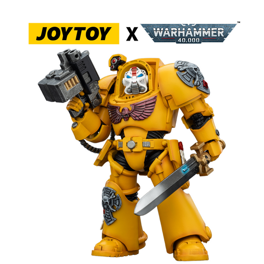 JoyToy Warhammer 40,000 Action Figure - Imperial Fists, Terminator 1 with Power Sword and Storm Bolter (1/18 Scale) Preorder