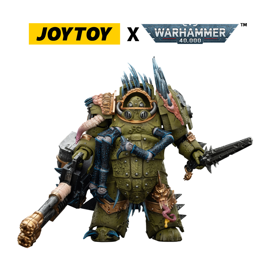 JoyToy Warhammer 40,000 Action Figure - Death Guard, Blightlord Terminator 1 with Reaper Autocannon and Bubotic Blade (1/18 Scale) Preorder