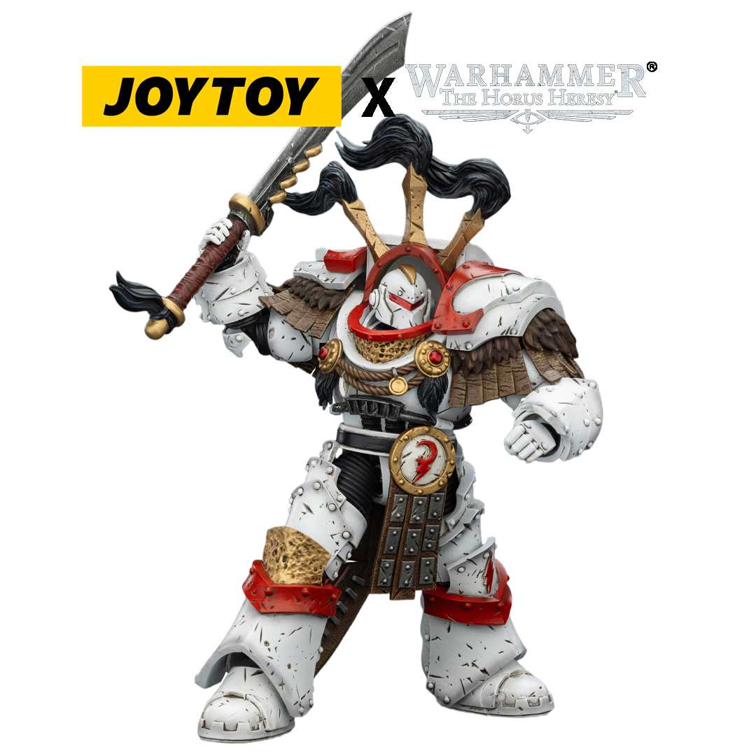 JOYTOY Warhammer The Horus Heresy Action Figure - White Scars, Legion Praetor in Cataphractii Terminator Armour with Cyber Hawk, Chogorian Sword and Combi-melta (1/18 Scale) Preorder