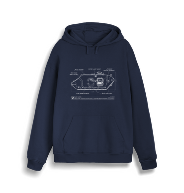 French Navy Printed Sweater Front