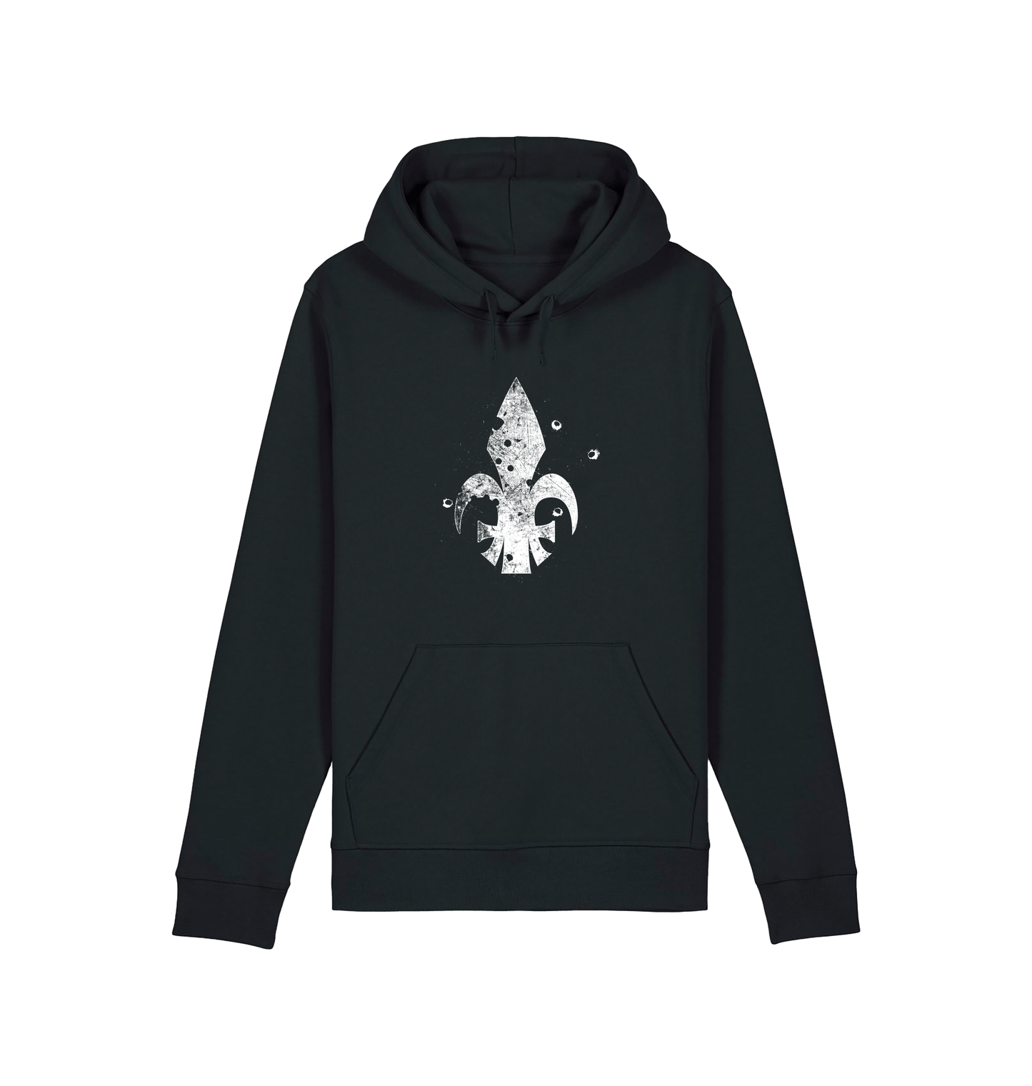 Black Printed Hoody Front