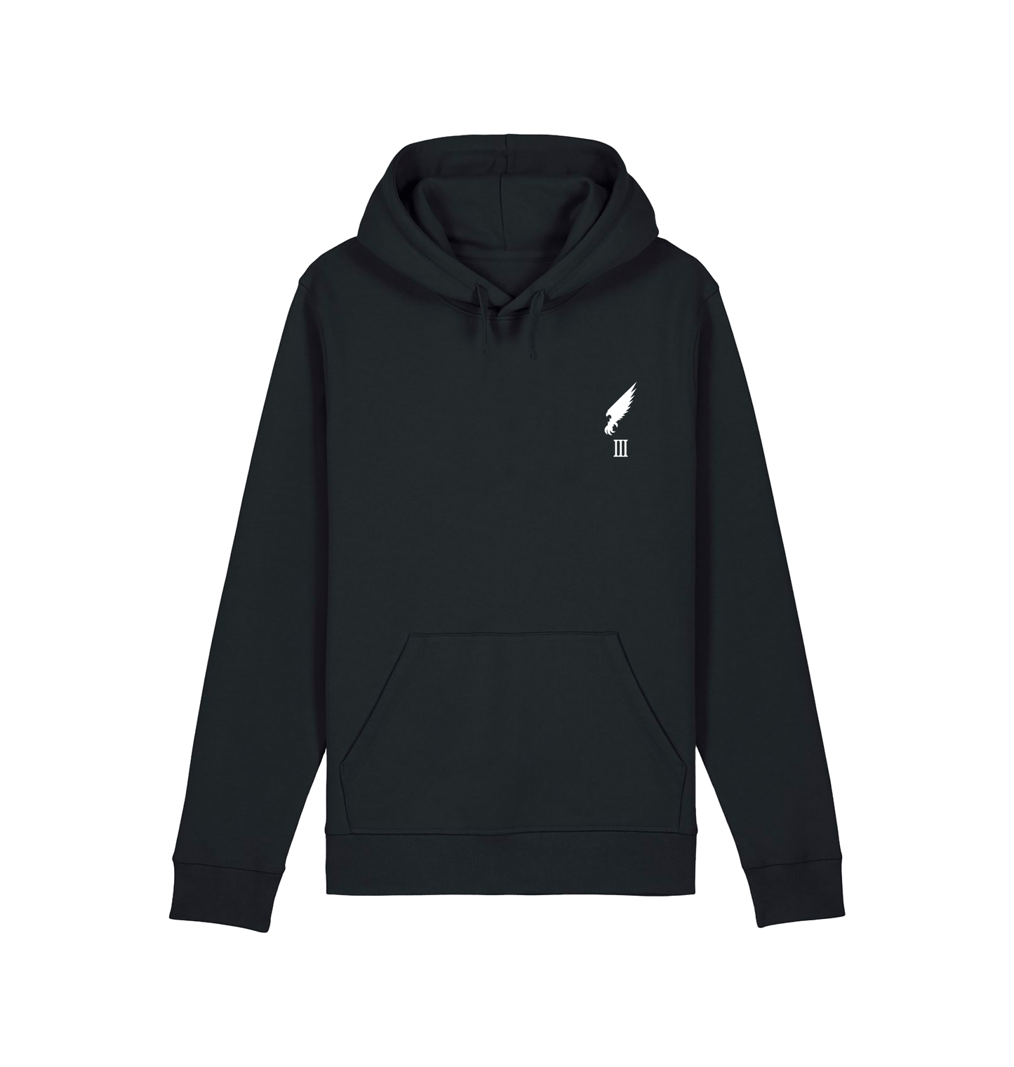 Black Printed Hoody Front