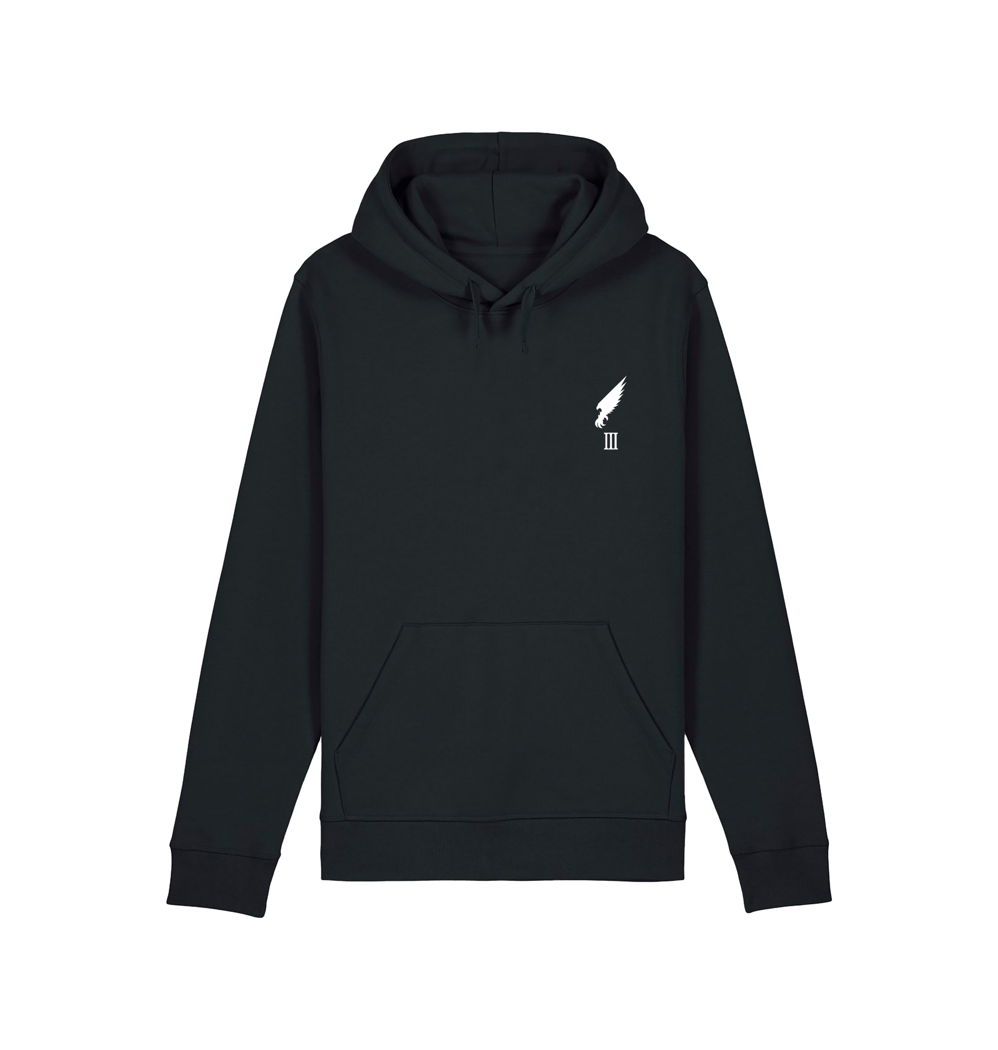 Black Printed Hoody Front