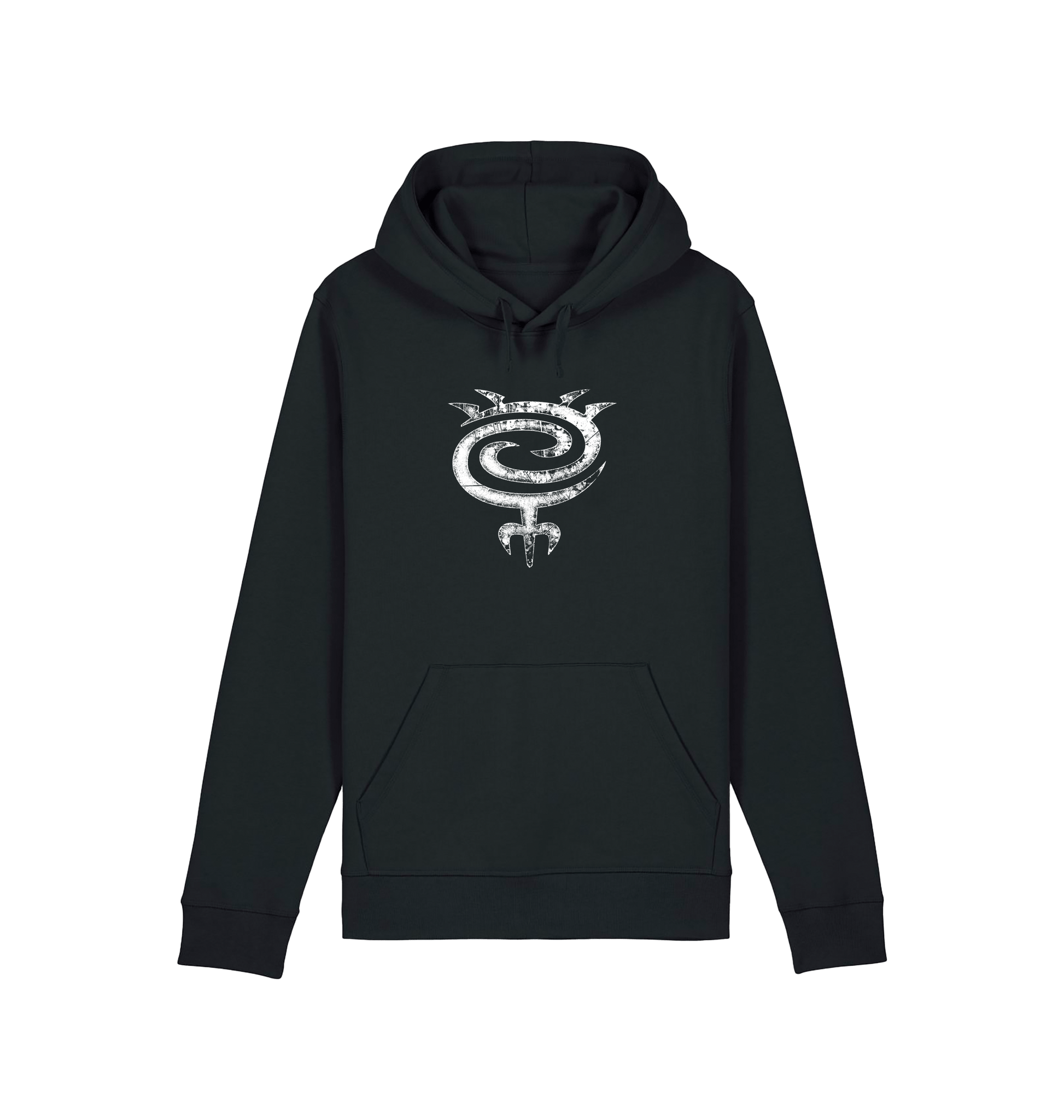 Black Printed Hoody Front