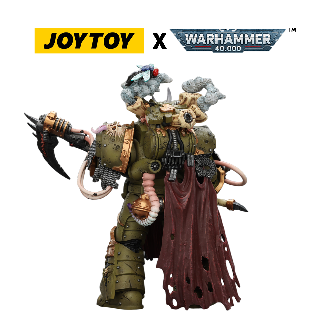JoyToy Warhammer 40,000 Action Figure - Death Guard, Deathshroud Terminator 1, with Manreaper and Plaguespurter Gauntlet  (1/18 Scale) Preorder