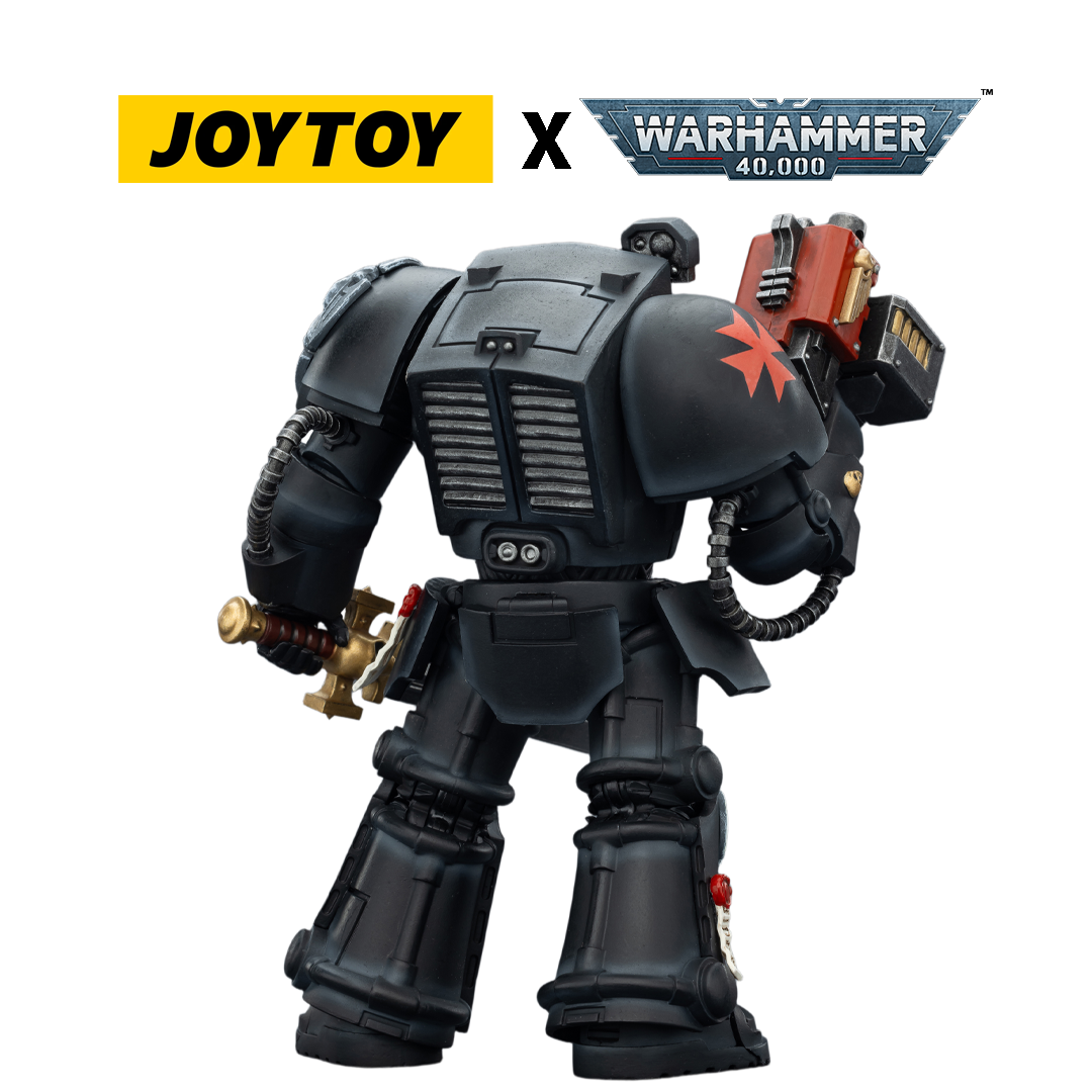 JoyToy Warhammer 40,000 Action Figure - Black Templars, Terminator 1 with Power Sword and Storm Bolter (1/18 Scale) Preorder