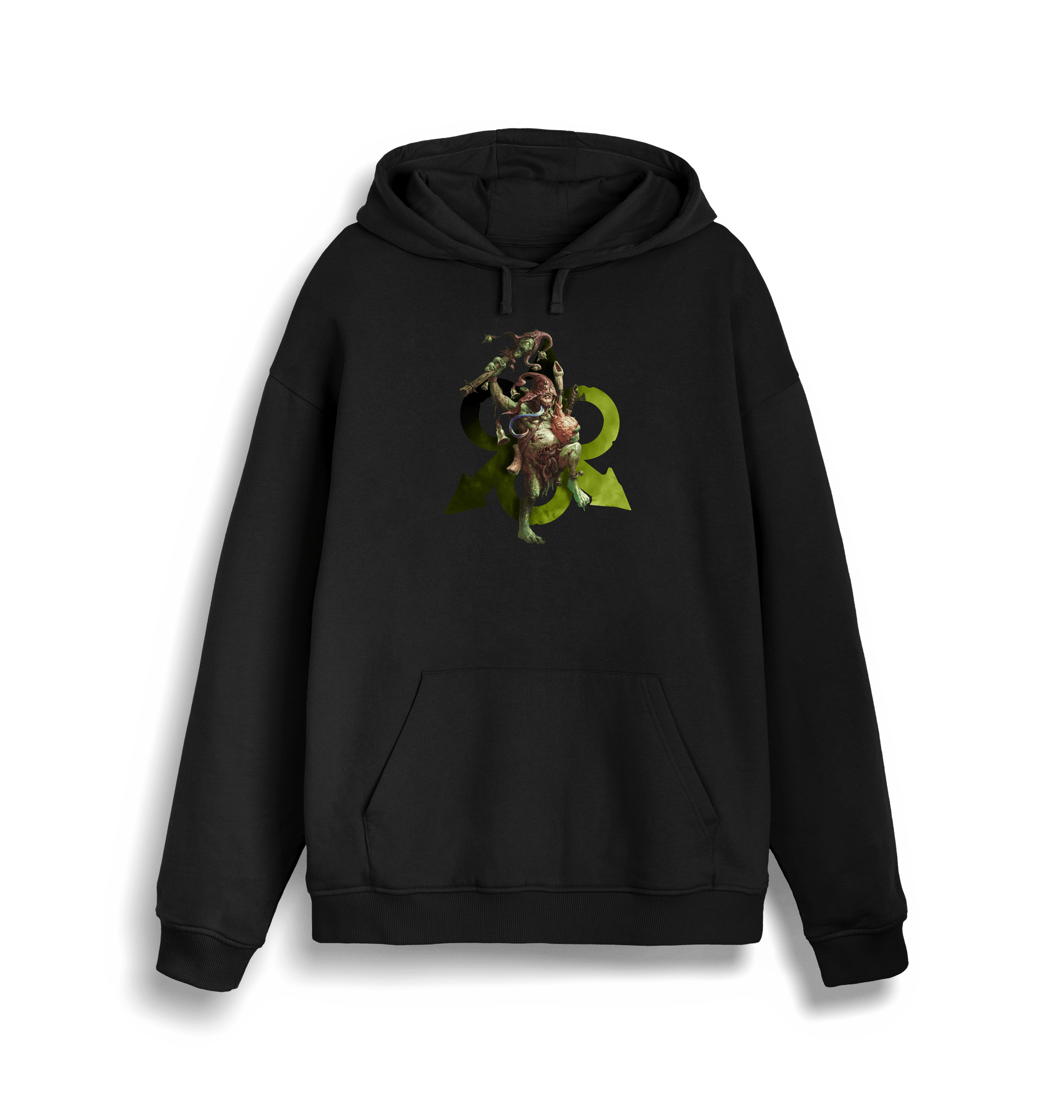 Black Printed Sweater Front