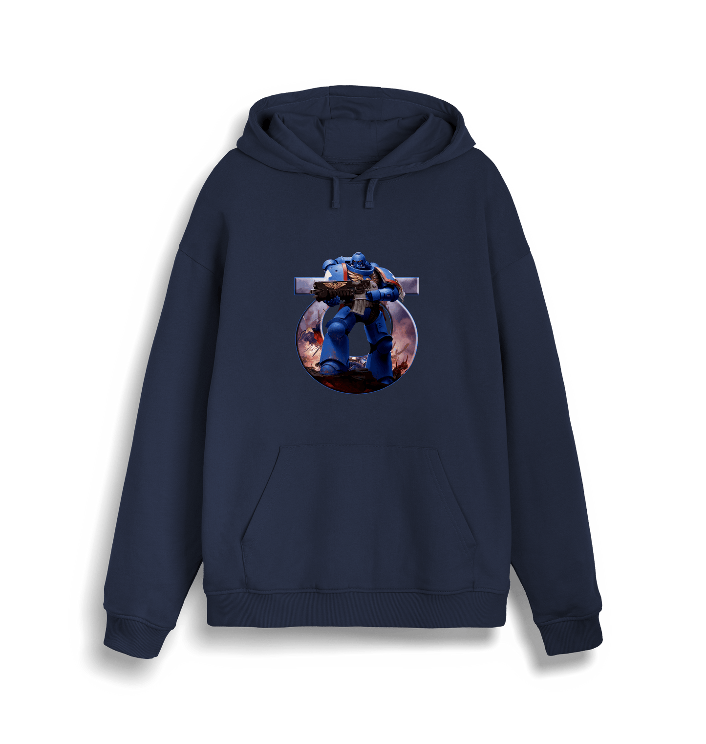 French Navy Printed Sweater Front