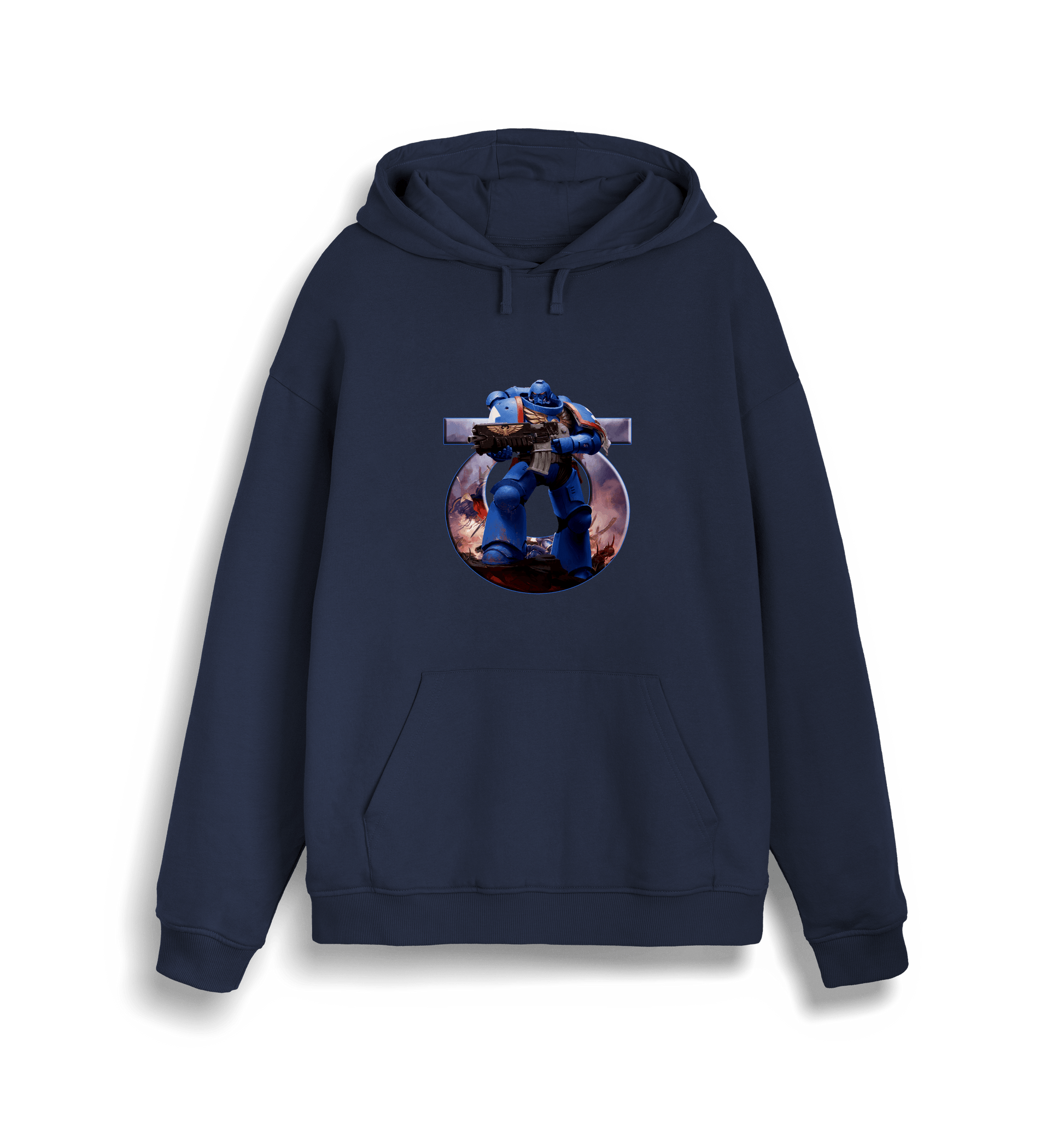 French Navy Printed Sweater Front