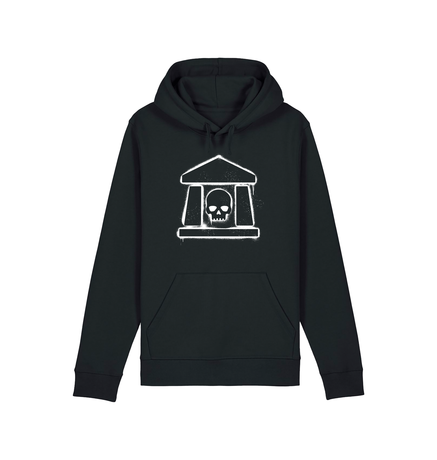 Black Printed Hoody Front