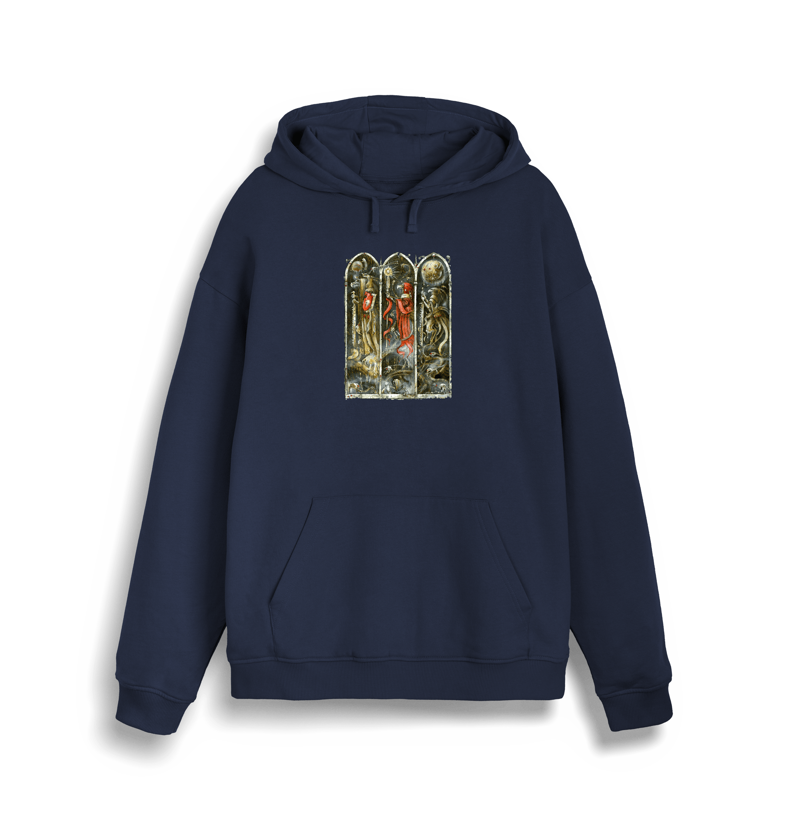 French Navy Printed Sweater Front