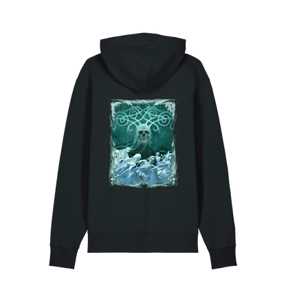 Black Printed Sweater Back