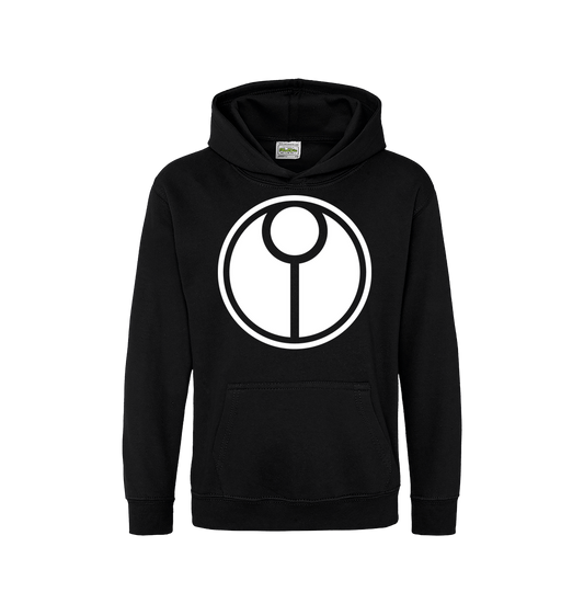 Deep Black Printed Kids Hoodie