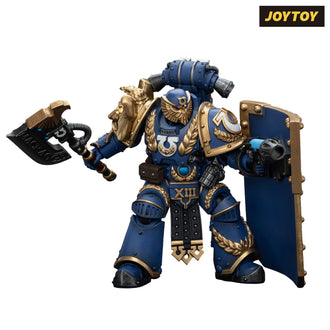 As Shown JoyToy Warhammer The Horus Heresy Action Figure - Ultramarines, Invictarus Suzerain #2 with Plasma Pistol, Legatine Axe and Argyrum Pattern Boarding Shield (1\/18 Scale)