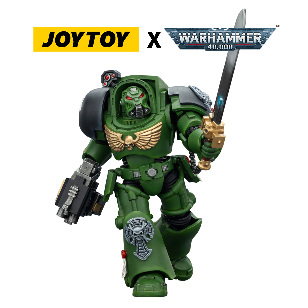 JoyToy Warhammer 40,000 Action Figure - Salamanders, Terminator 1 with Power Sword and Storm Bolter (1/18 Scale) Preorder