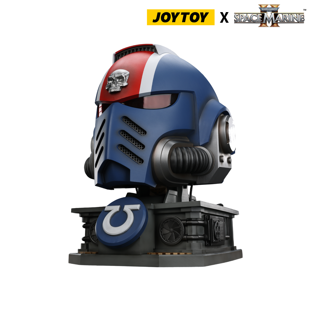 JoyToy Warhammer 40,000: Space Marine 2 Lieutenant Titus’ Mk X Helmet With Stand (1:1 Scale)