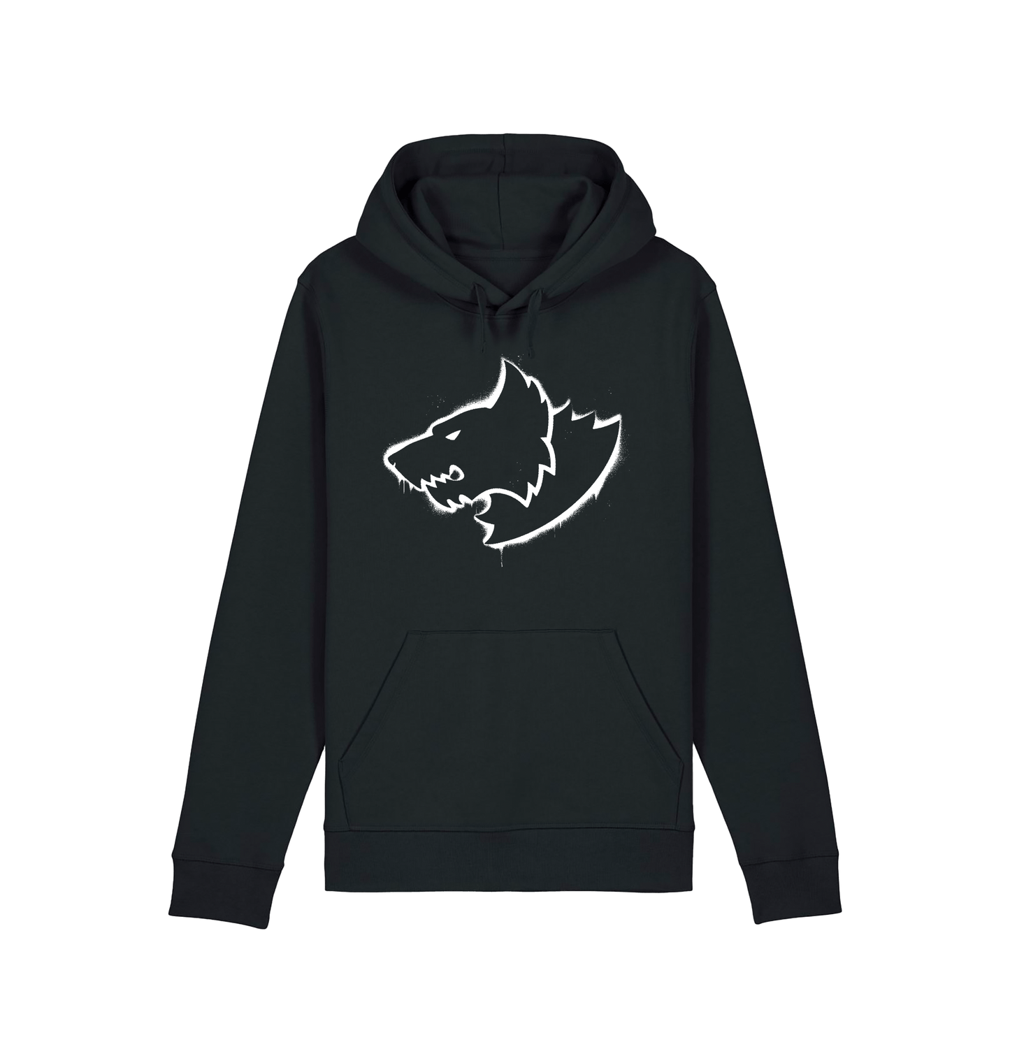 Black Printed Hoody Front