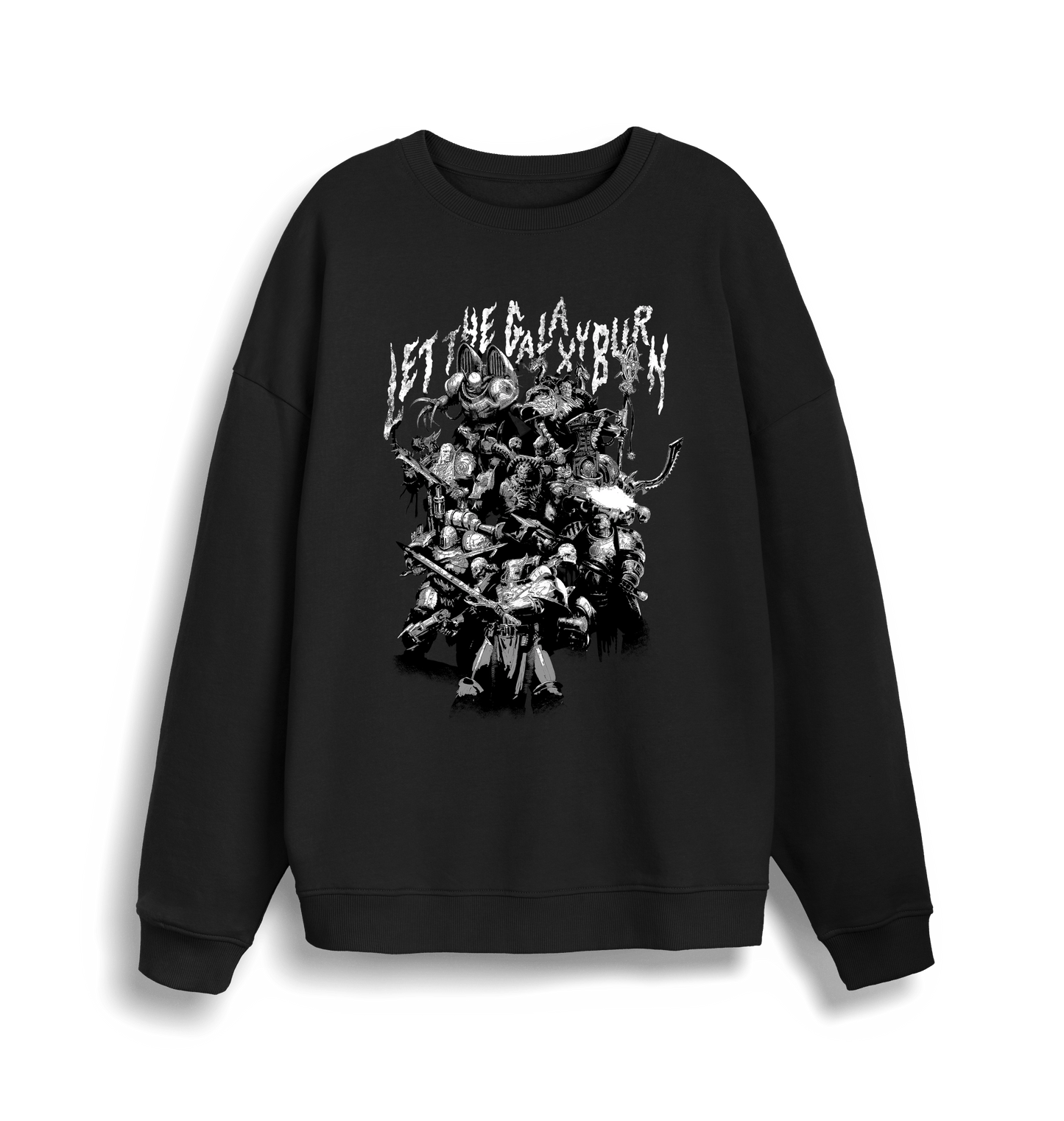 Black Printed Sweater Front
