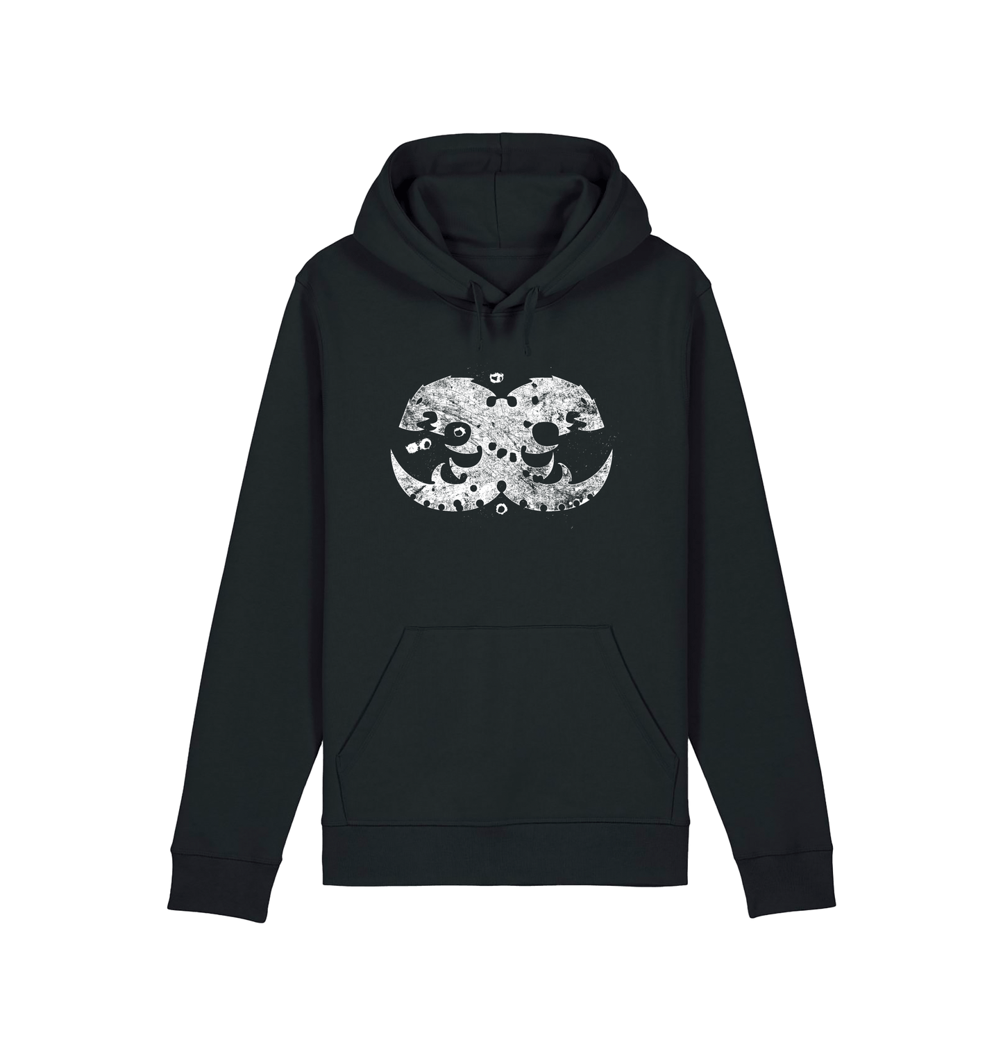 Black Printed Hoody Front