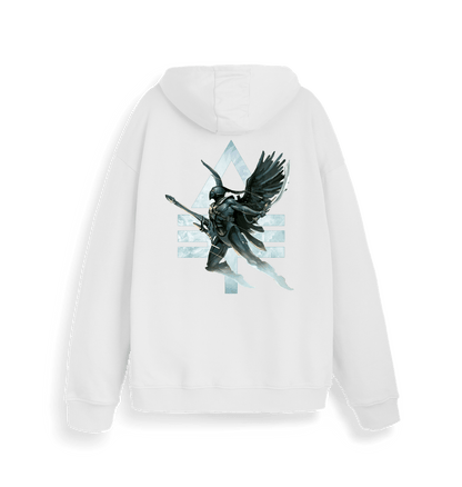 White Printed Sweater Back