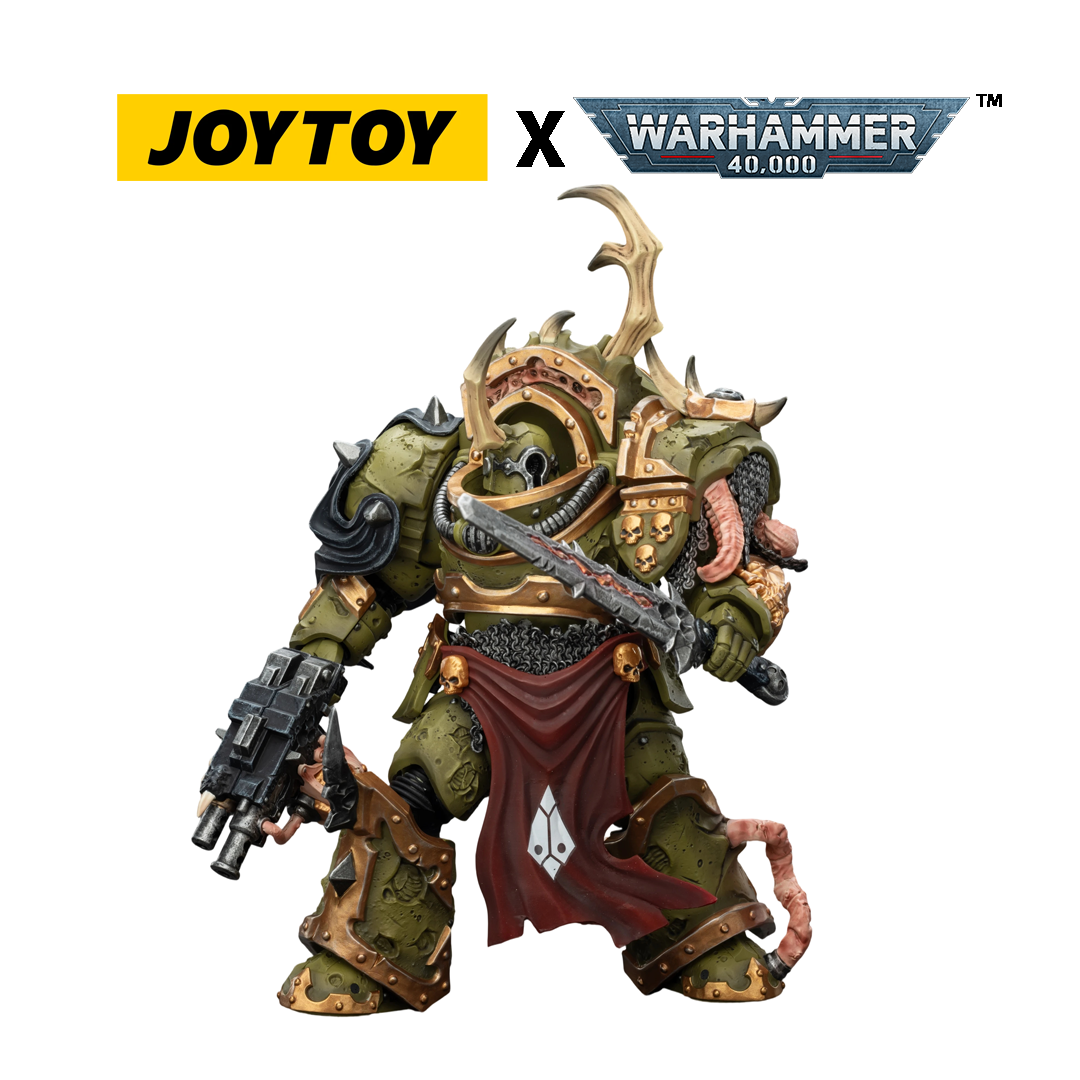 JoyToy Warhammer 40,000 Action Figure - Death Guard, Blightlord Terminator 3 with Combi-bolter and Bubotic Blade (1/18 Scale) Preorder