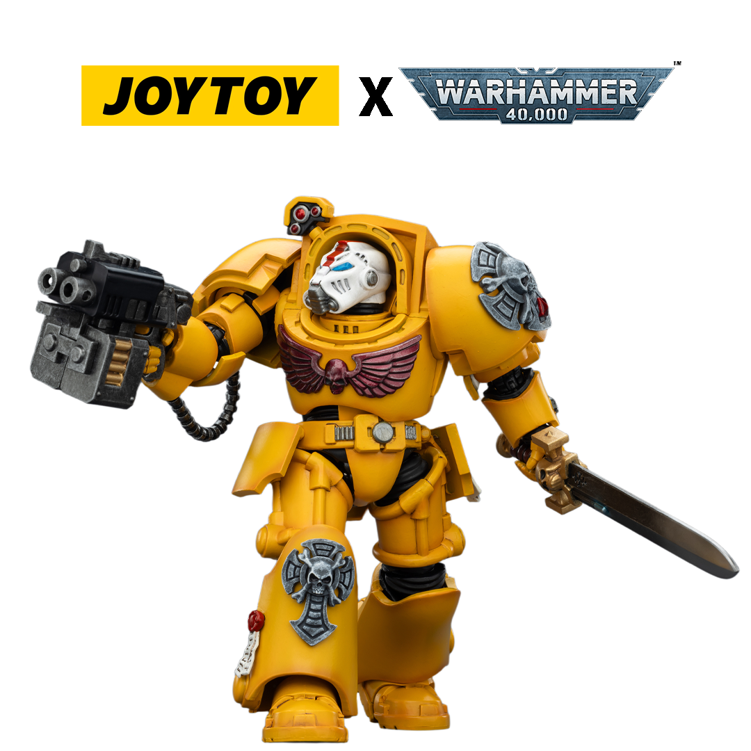 JoyToy Warhammer 40,000 Action Figure - Imperial Fists, Terminator 1 with Power Sword and Storm Bolter (1/18 Scale) Preorder