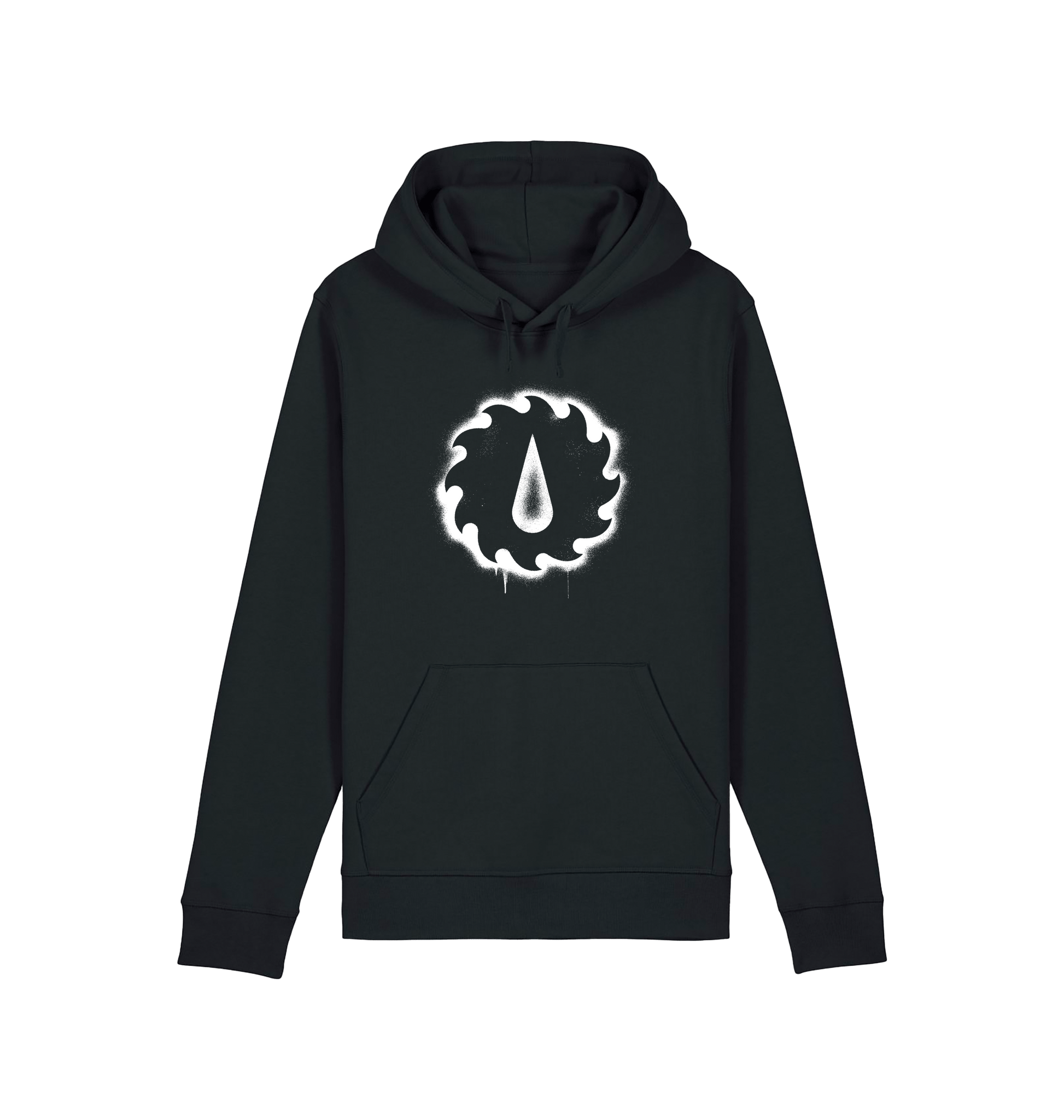 Black Printed Hoody Front