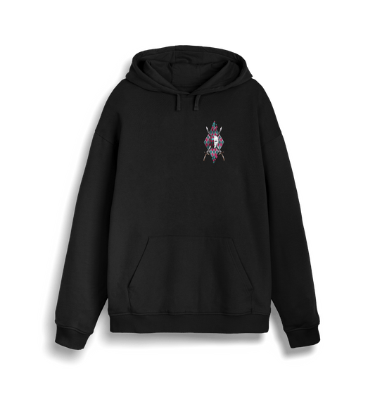 Black Printed Sweater Front