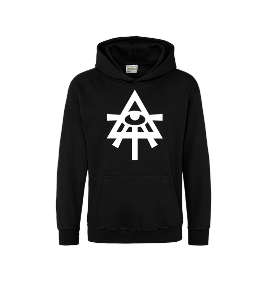 Deep Black Printed Kids Hoodie