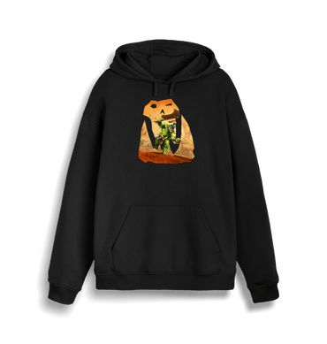 Black Printed Sweater Front