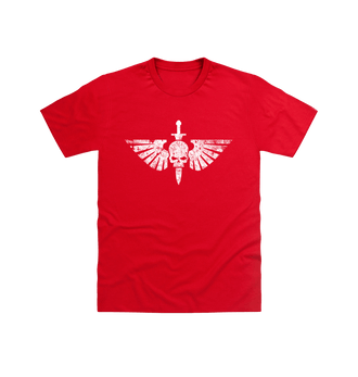 Red Space Marines Battleworn Insignia T Shirt