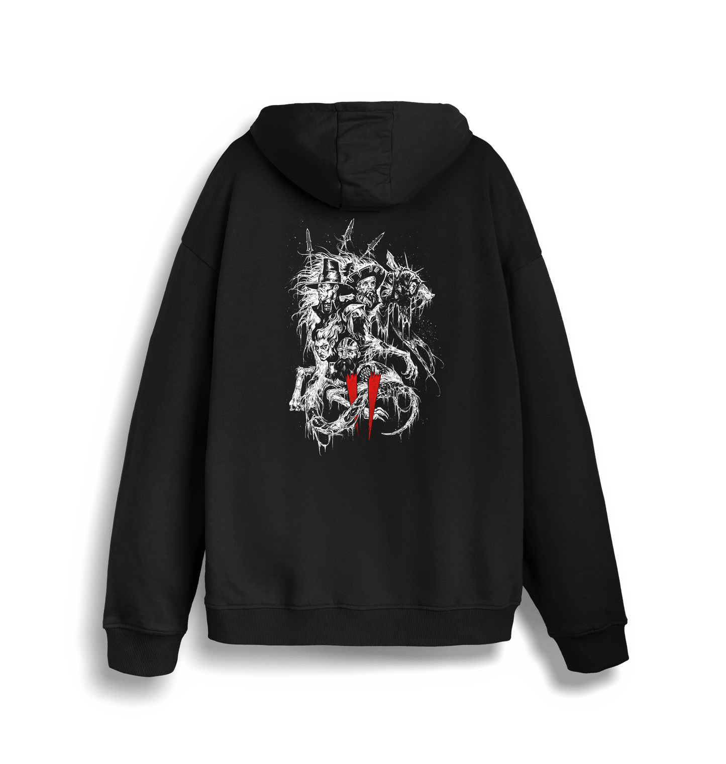 Black Printed Sweater Back