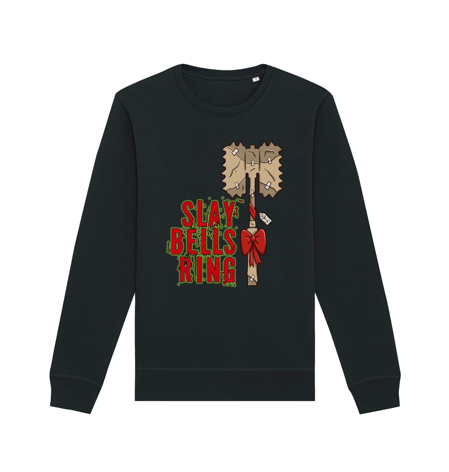 Black Printed Sweater Front