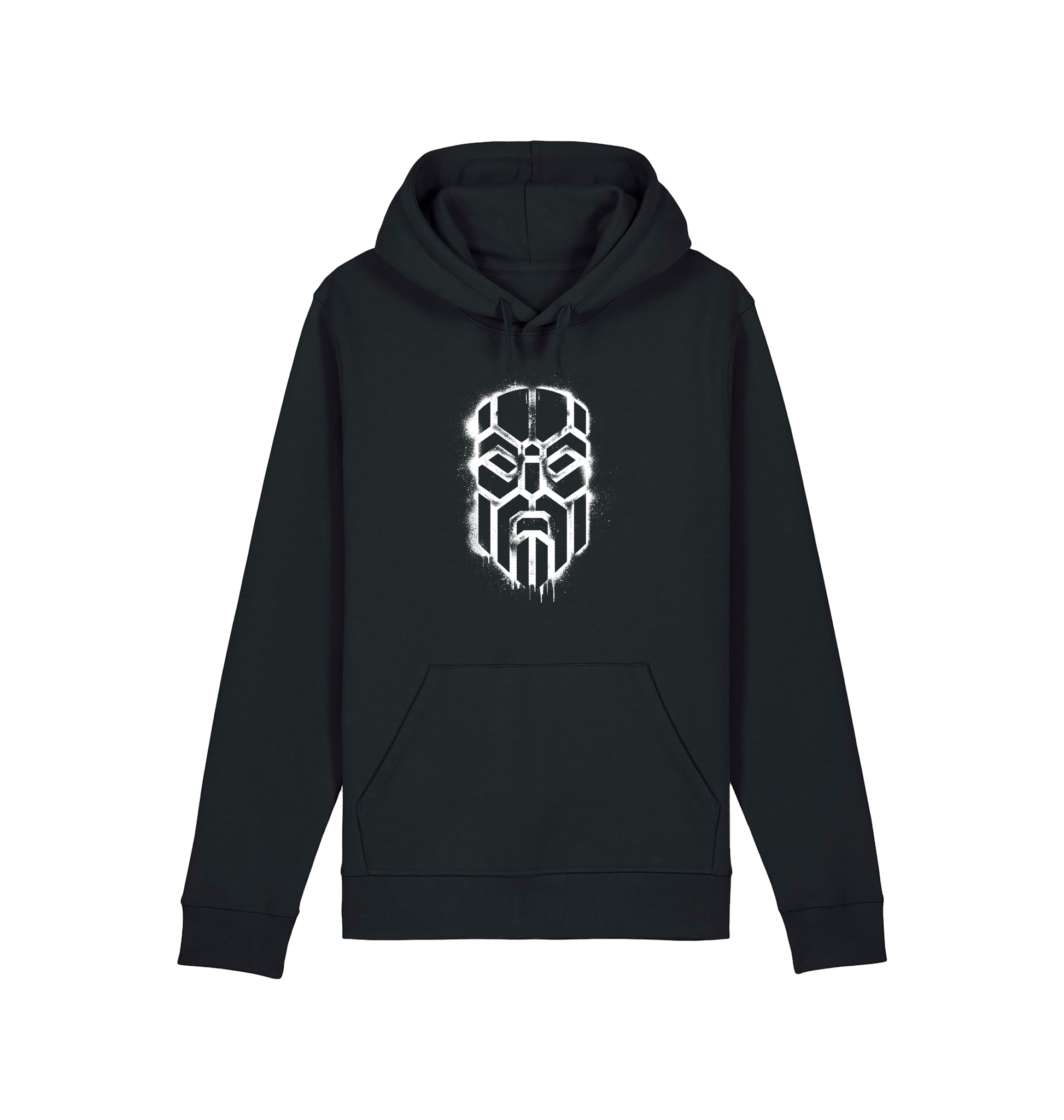 Black Printed Hoody Front